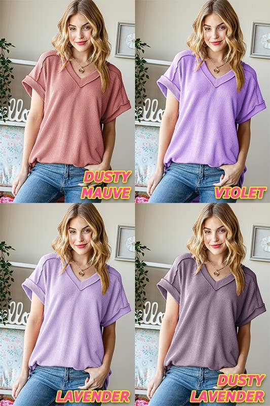HEIMISH - Wholesale Tunic - Women's - ET7484-10 SOLID URBAN RIBBED TOP22