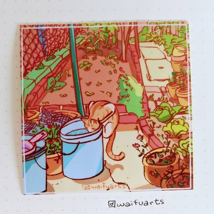 Cat Vinyl Decal | Anime Car Decal |Kawaii Cat Stickers for wholesale by waifuarts