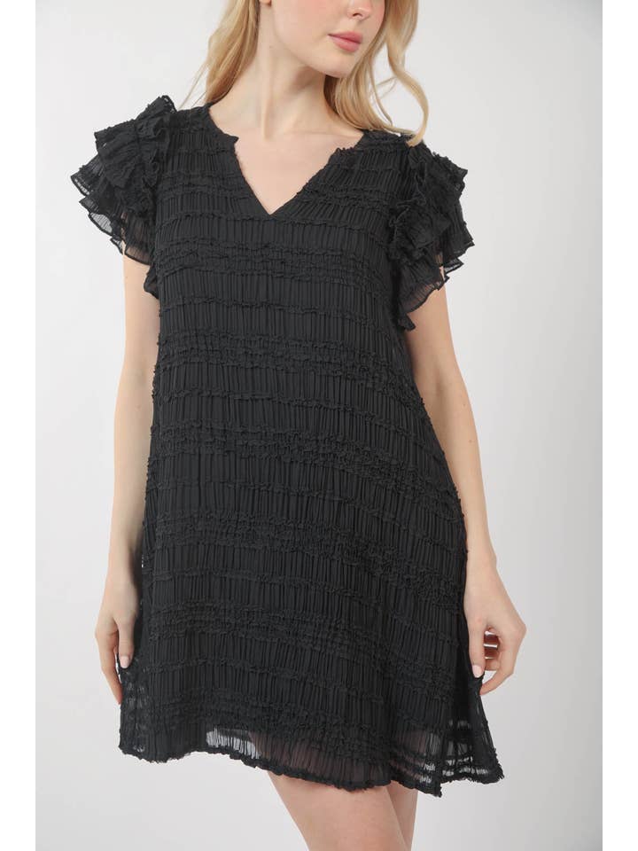 BLUSH ND31279X-PLUS SIZE Ruffled Textured Woven Mini Dress for wholesale on Faire