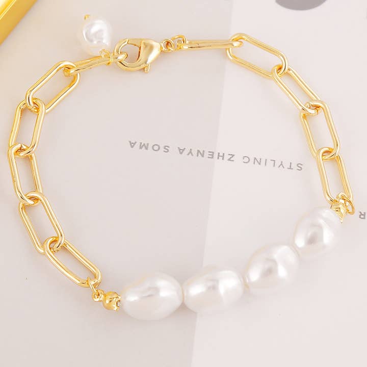 ACCITY - Wholesale Charm/Dangle Bracelet - PEARL CHARM BEADED BRACELET_CWAJE0454