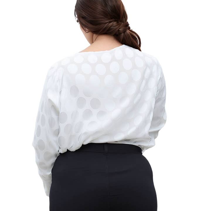 Robin K - Wholesale Tunic - Women's - Pleione Plus Size Women's Cross Front Crewneck Blouse Top5