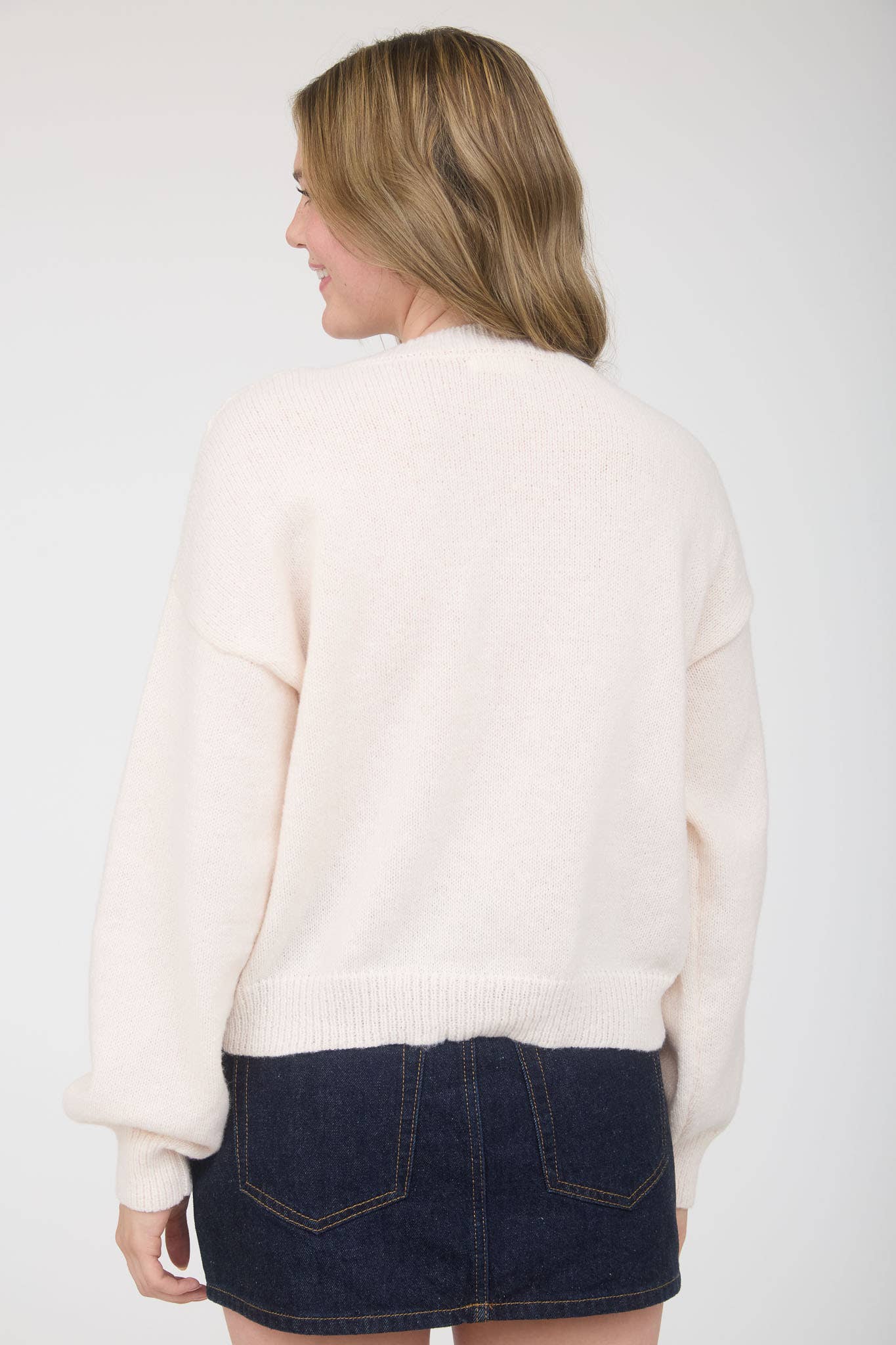 Blu Pepper - Wholesale Knit Sweater - Women's - CHECKERED TOGGLE BUTTON DOWN KNIT CARDIGAN5