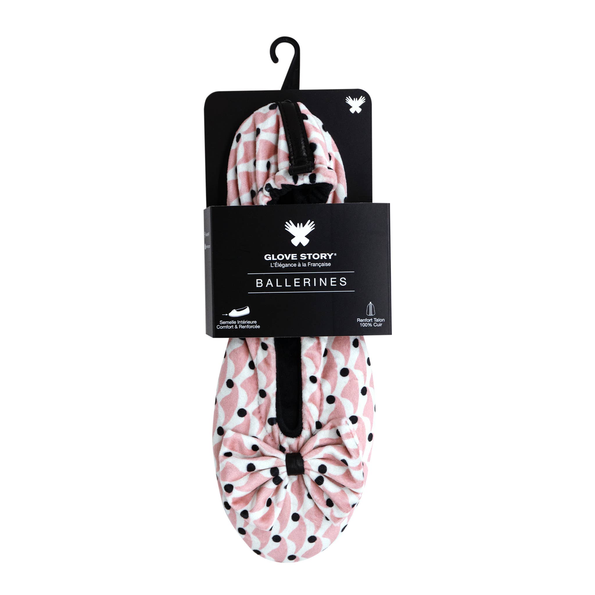 japanese Women's indoor ballerinas in printed velvet - CF0147 for wholesale on Faire4