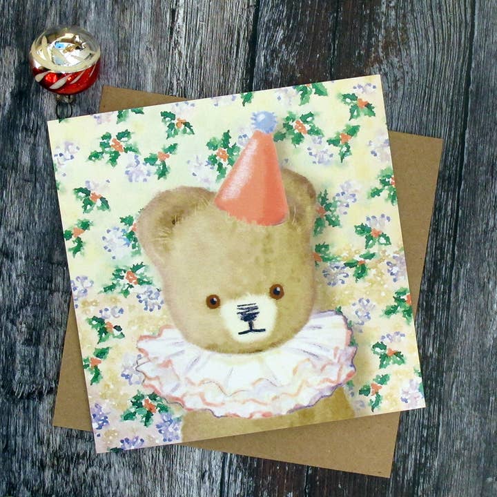 Christmas Teddy card for wholesale by Made In Pixieland