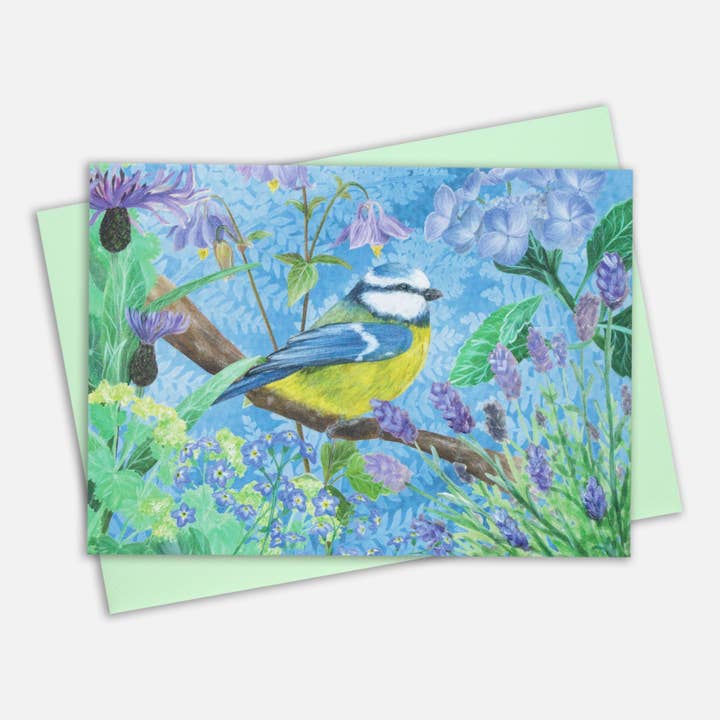 AMPellegrini Art & Design - Wholesale Everyday Greeting Card - Blue Tit card / Bird illustration greeting card2