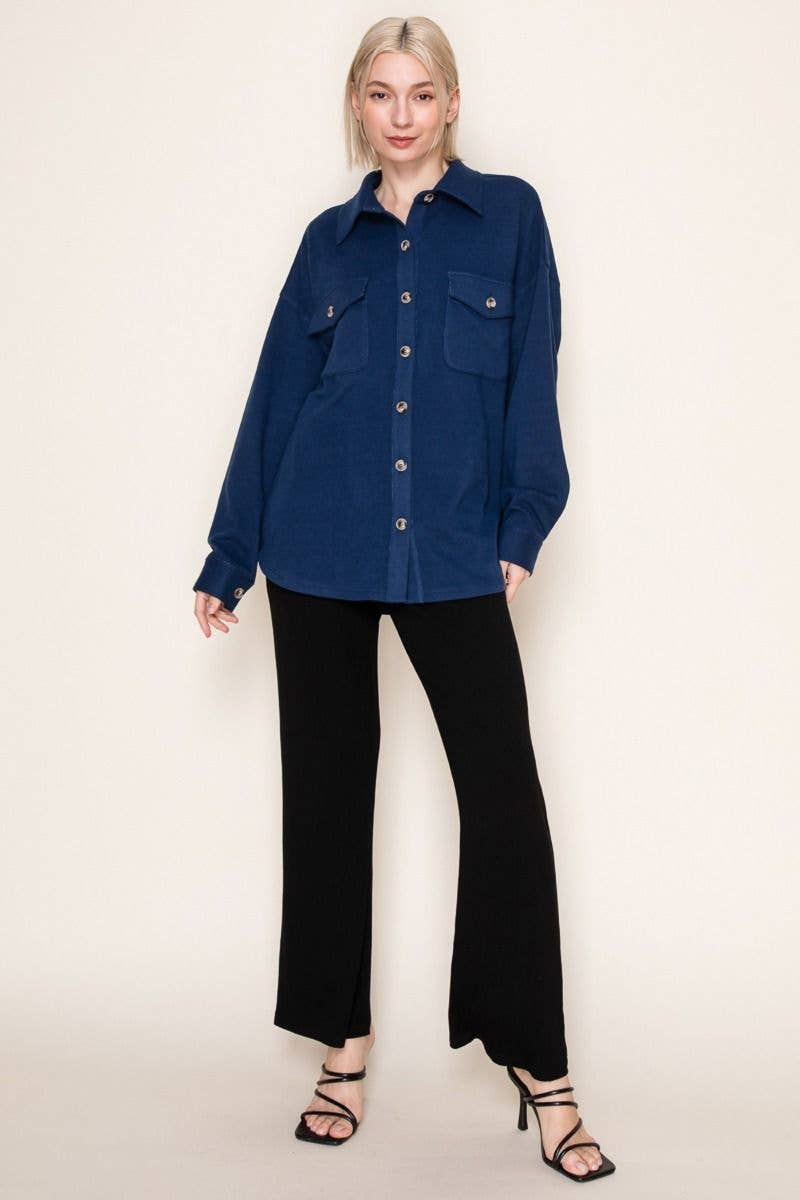 White Birch – Engroshandel Skjortejakke/shacket – til kvinder – T10369 Langærmet Solid Strikskjorte16