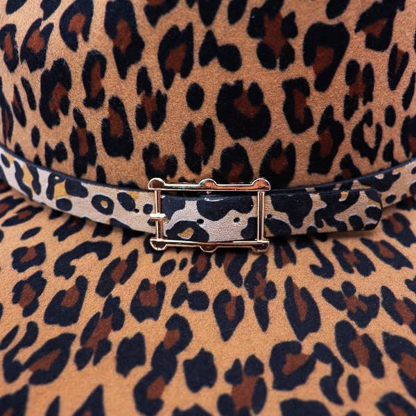 AS SHOWN Leopard Boho Chic Rancher Felt Hat for wholesale on Faire3