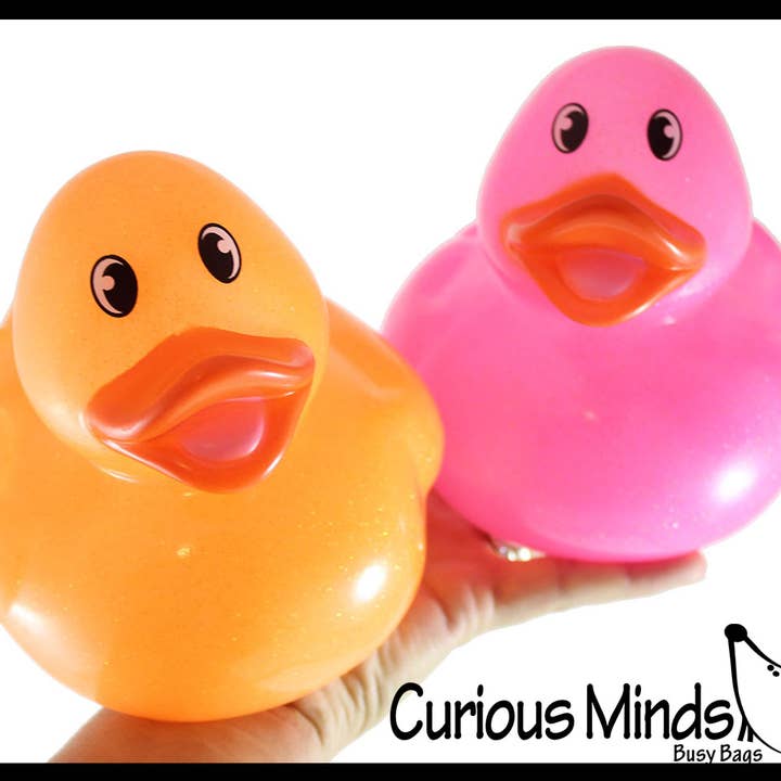 Curious Minds Toys - Wholesale Badspeelgoed - Baby - 1 Jumbo Glitter Rubbereendjes - Rubbereendjes - Leuke noviteit1