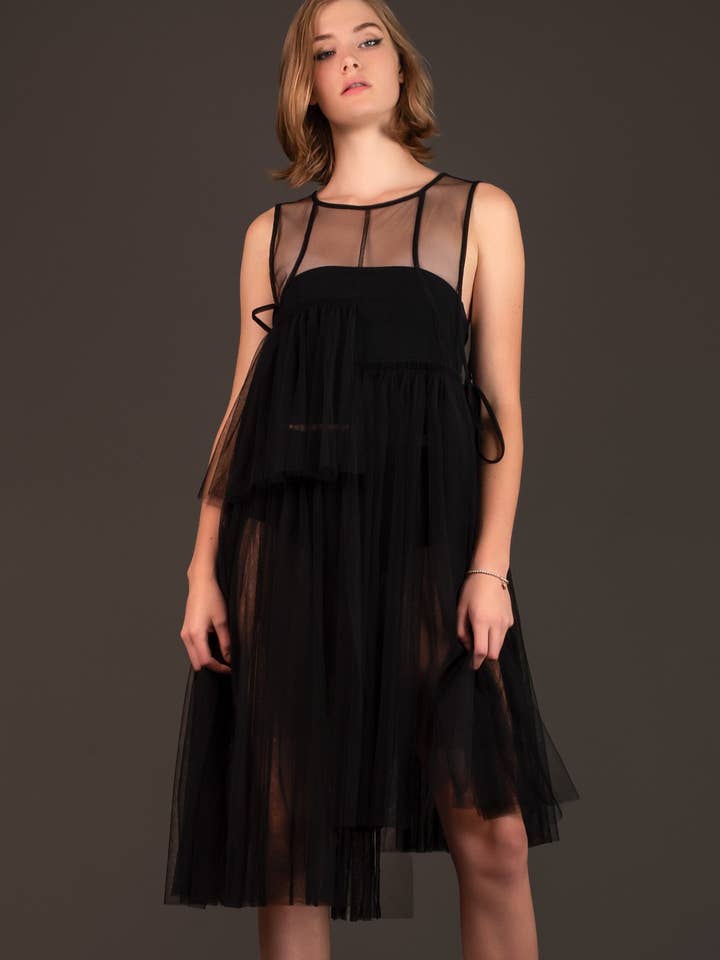 KATE HEWKO - Wholesale Tank Top - Women's - Layered Tulle Tank Overlay2