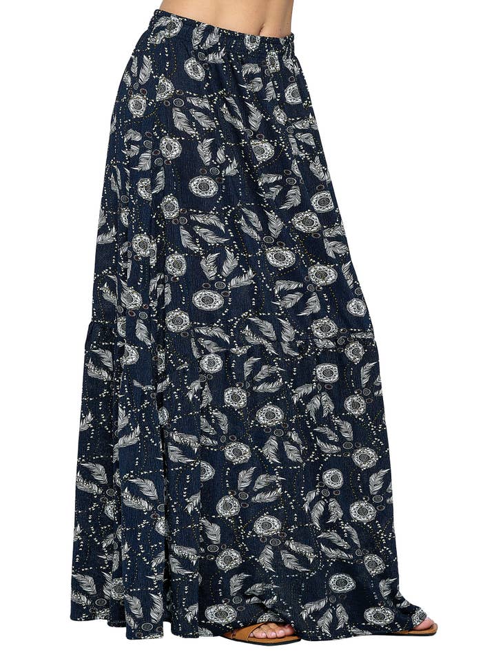 Yak & Yeti - Wholesale Skirt - Women's - SALE Skirt Floral Dreamcatcher Loose Fit