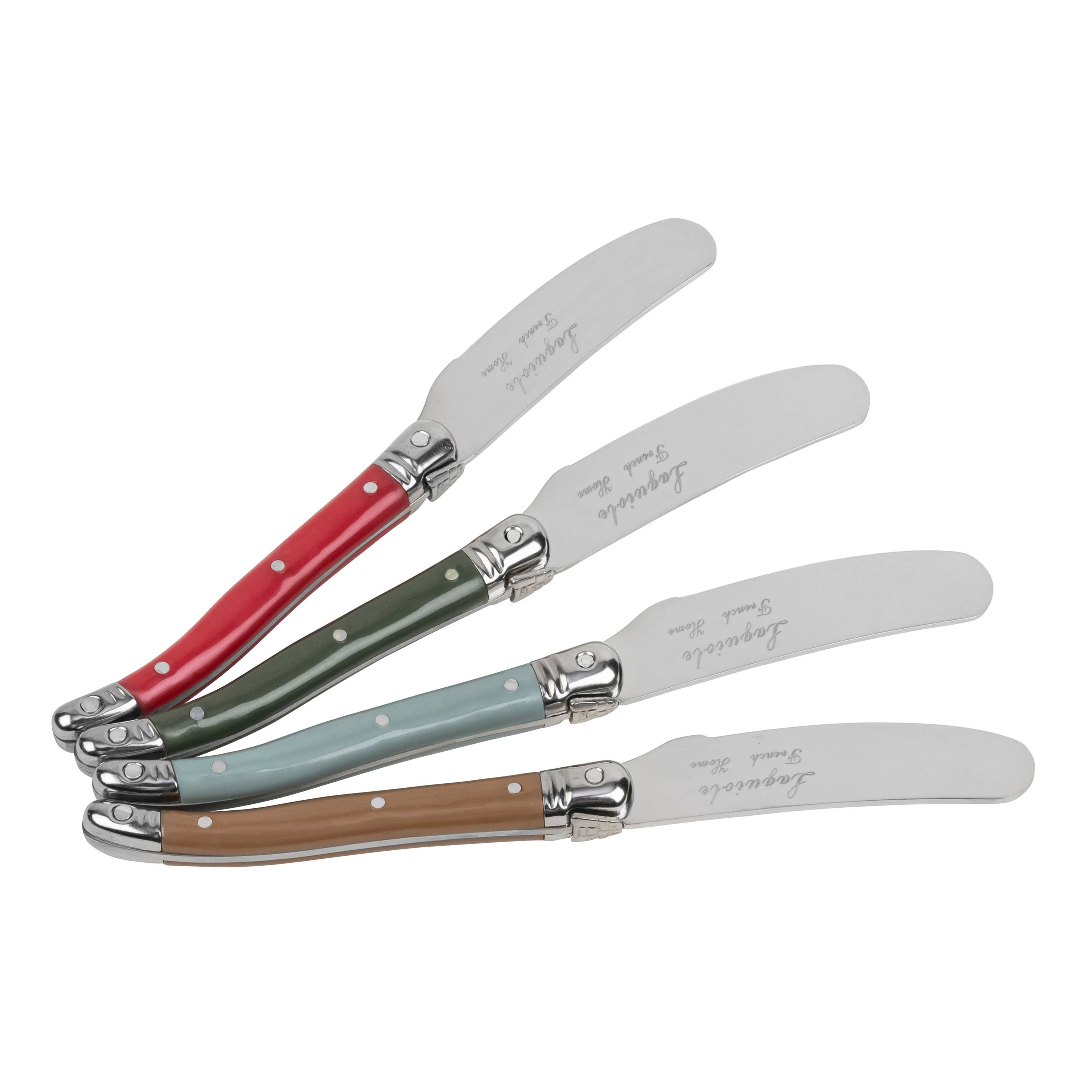 French Home - Wholesale Cheese Spreader - French Home 4 Piece Laguiole Spreader Set - Holly Berry1