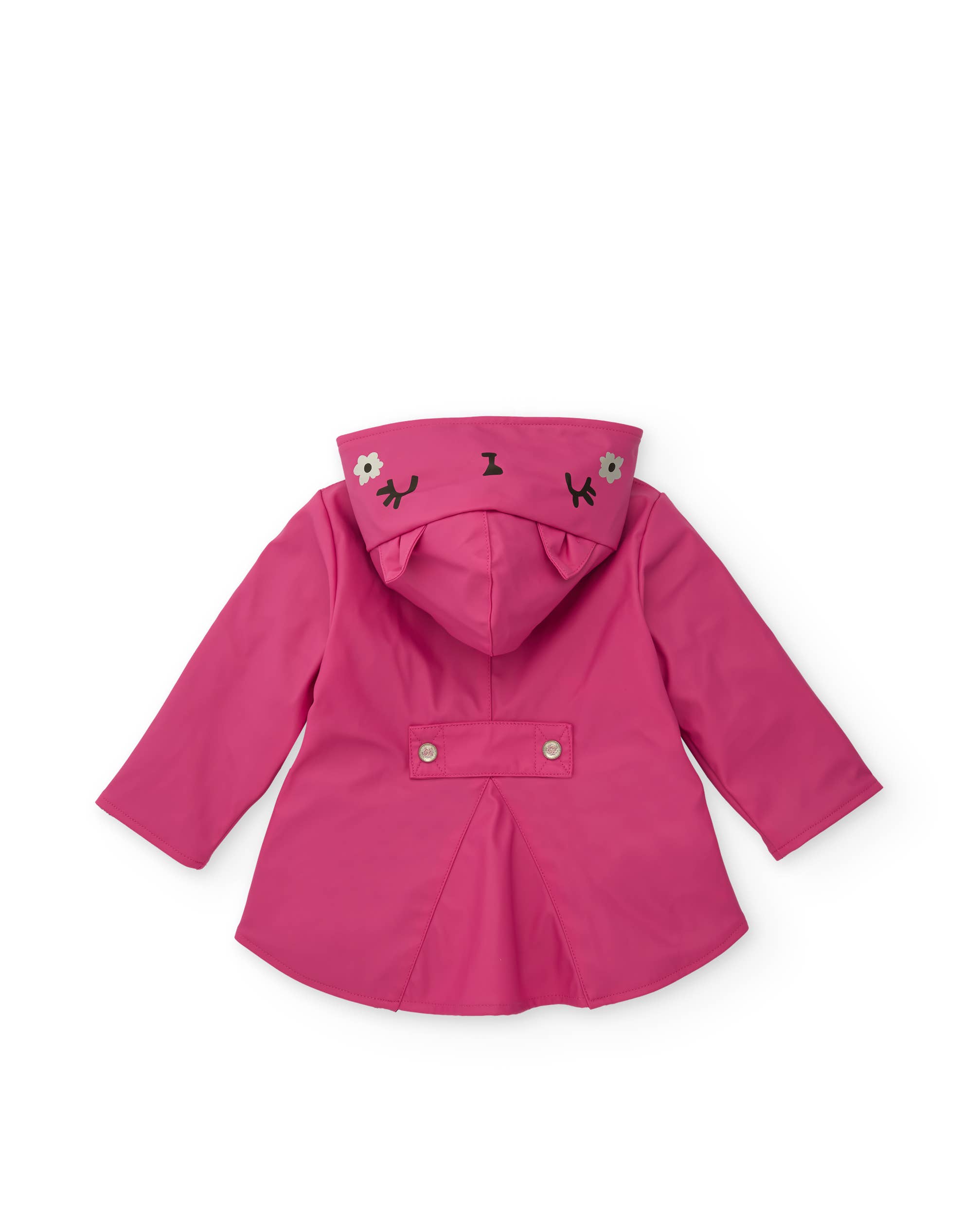 tuc tuc - Wholesale Raincoat - Kids - Girl's raincoat in fuchsia with decorative hood and flowers1