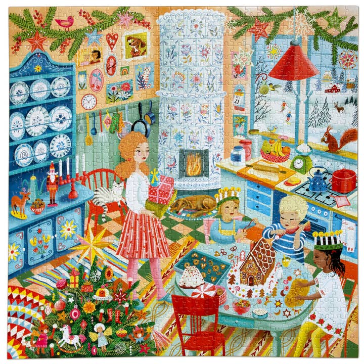eeBoo - Wholesale Puzzle - Adult - Puzzle 1000 pcs - Swedish Holiday Kitchen1