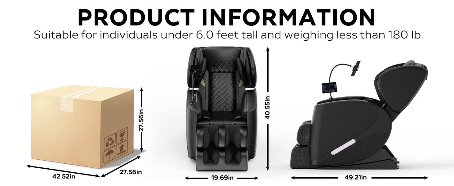 39F Inc. - Vente Chaises - Fauteuil de massage complet avec pression d'air pour moins de 6 pieds 180 lb14