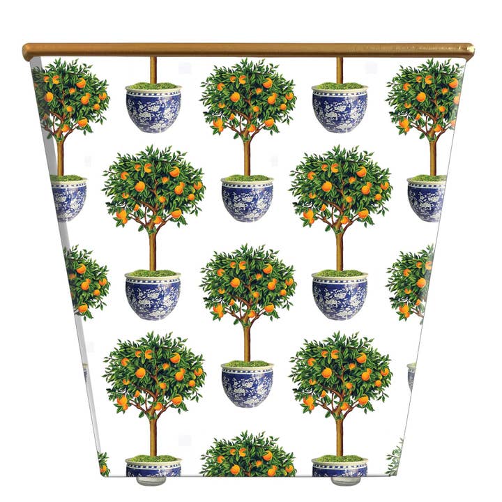 Mini WHH Orange Tree Topiary Cachepot Candle for wholesale by Hedge Farm Candles and Containers