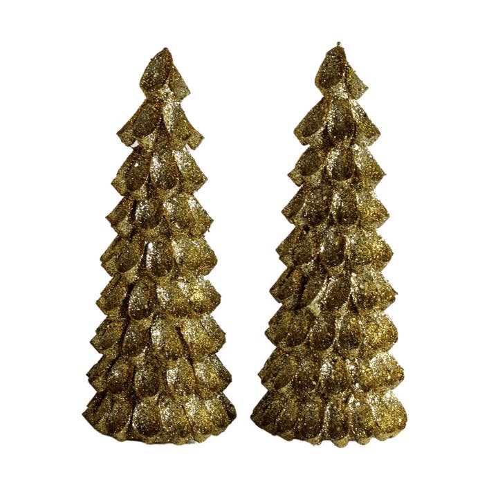 Árbol dorado | Decoración navideña | Set de 2 para venta al por mayor de Qube Luxe by Debbie Marks
