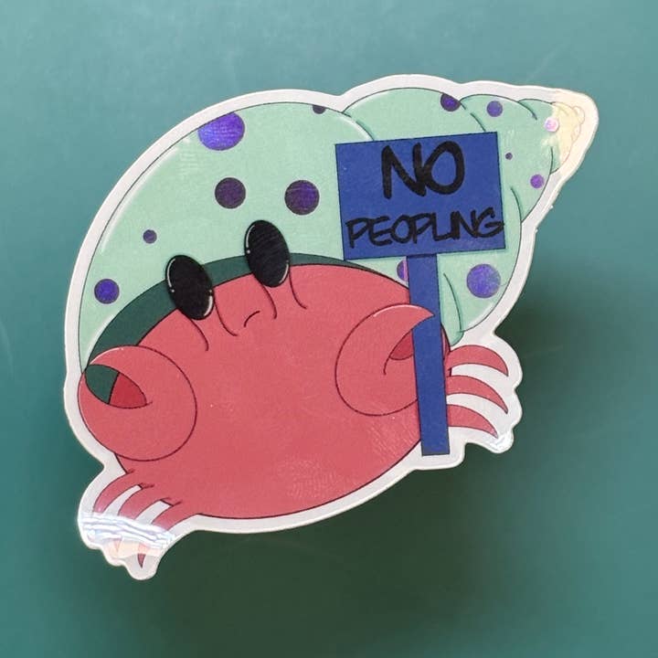 Ingen menneskelig Eremitkrebs Klistermærke for engroshandel hos Side Quest Creatives