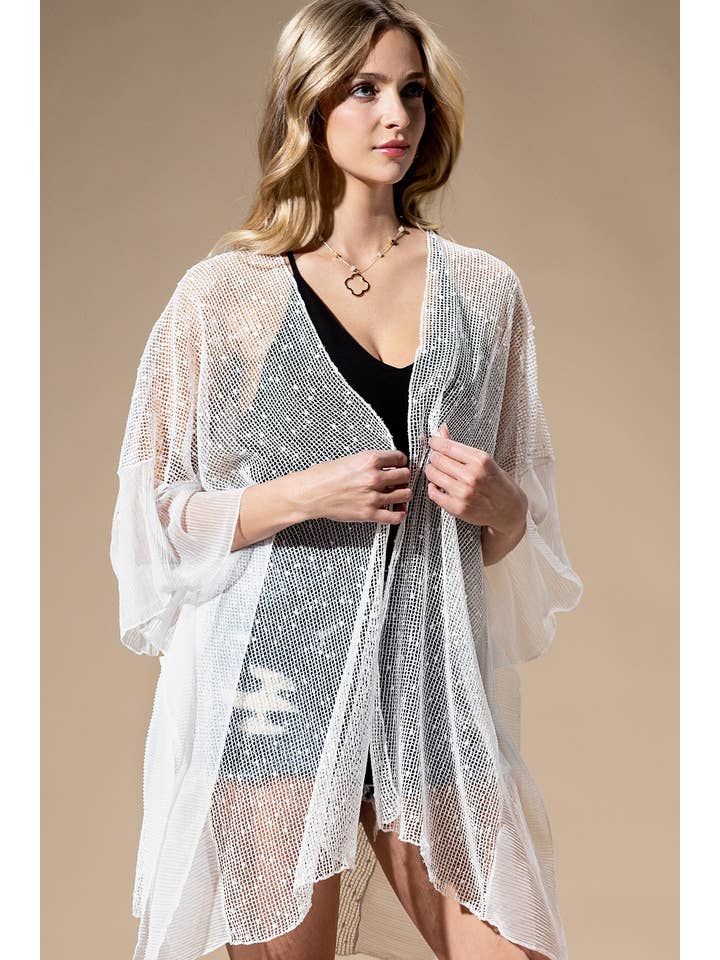 Urbanista - Wholesale Swim Cover Up - Women's - Embellished Sequin Mesh Cover Up