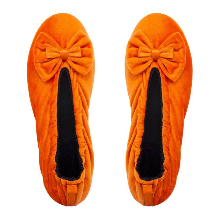 Glove Story - Wholesale Slippers - Women's - Women's indoor ballerinas in large bow velvet - CF01401