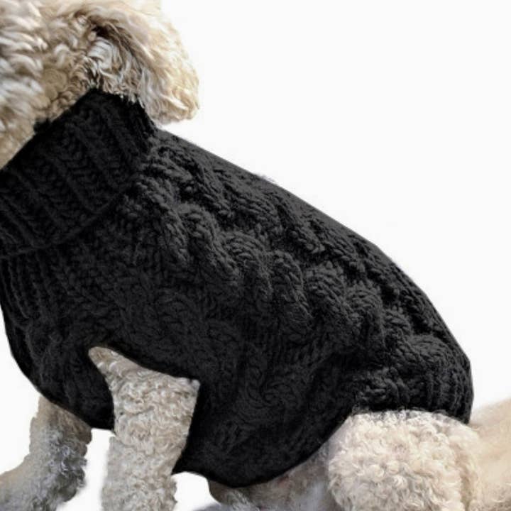 Suéter tejido Indi negro para mascotas (talla pequeña) para venta al por mayor de Daniel’s Pet Emporium