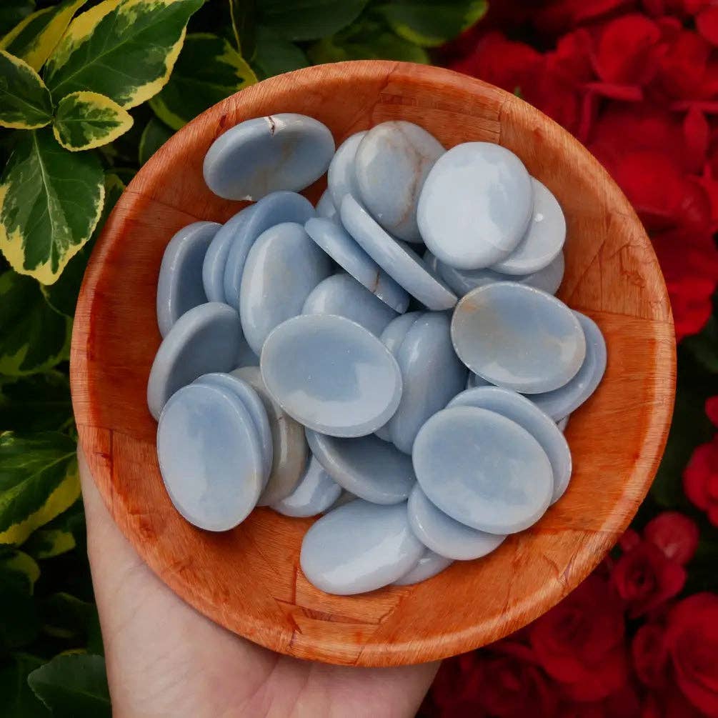 The Healing Sanctuary - Wholesale Spiritual Stone/Crystal - Angelite Worry Stones0