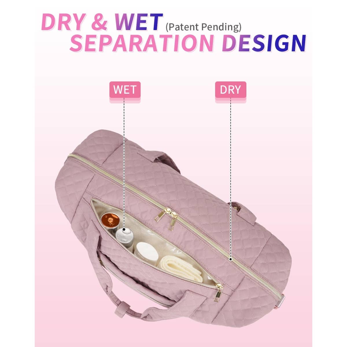 wandf – Großhandel Weekender-Tasche – Unisex – Gesteppte Schultertaschen Flugzeug Reisetasche Unter Sitz Tasche2