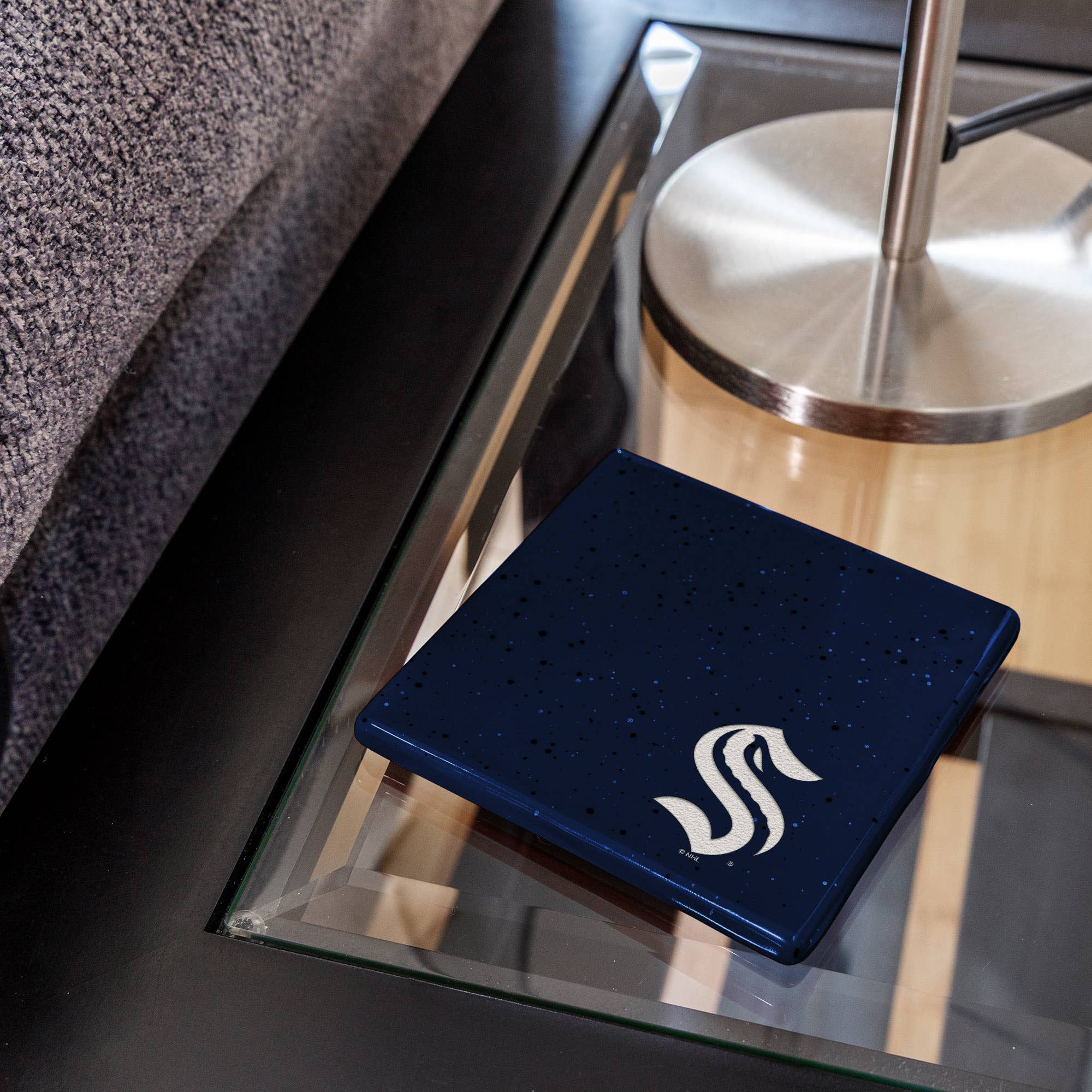 Rico Industries - Wholesale Coasters - NHL  Seattle Kraken Navy Laser Engraved Speckle  Coaster3