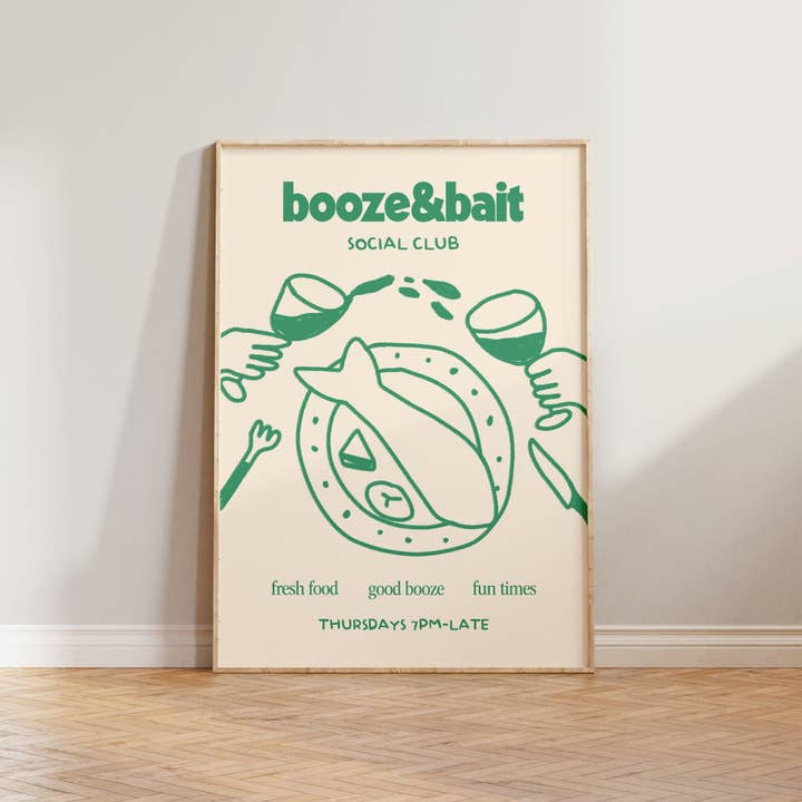 Lune Club – wholesale Art print – Booze & Bait Social Club Print1