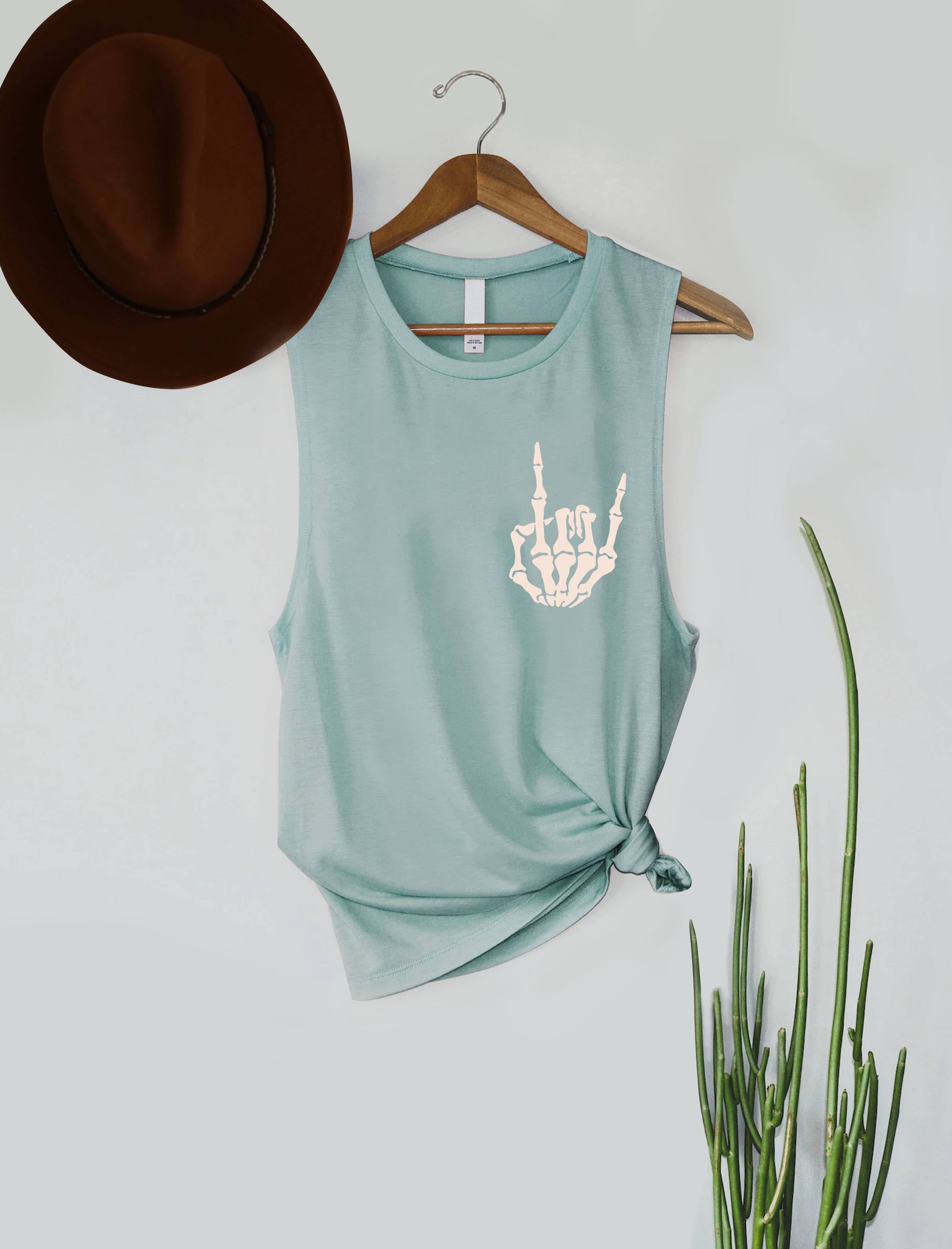 PINK NABI - Wholesale Tank Top - Women's - Halloween Skull hand1