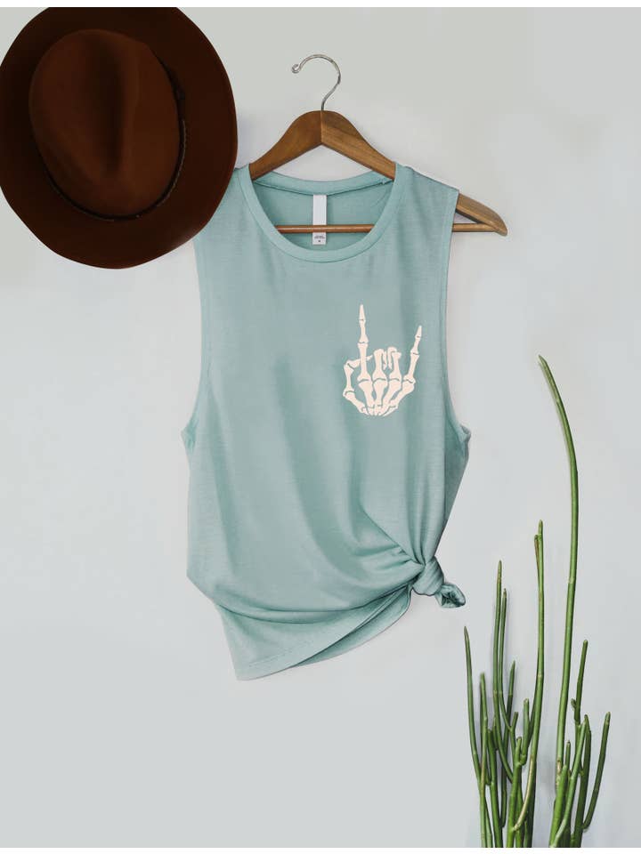 PINK NABI - Wholesale Tank Top - Women's - Halloween Skull hand1