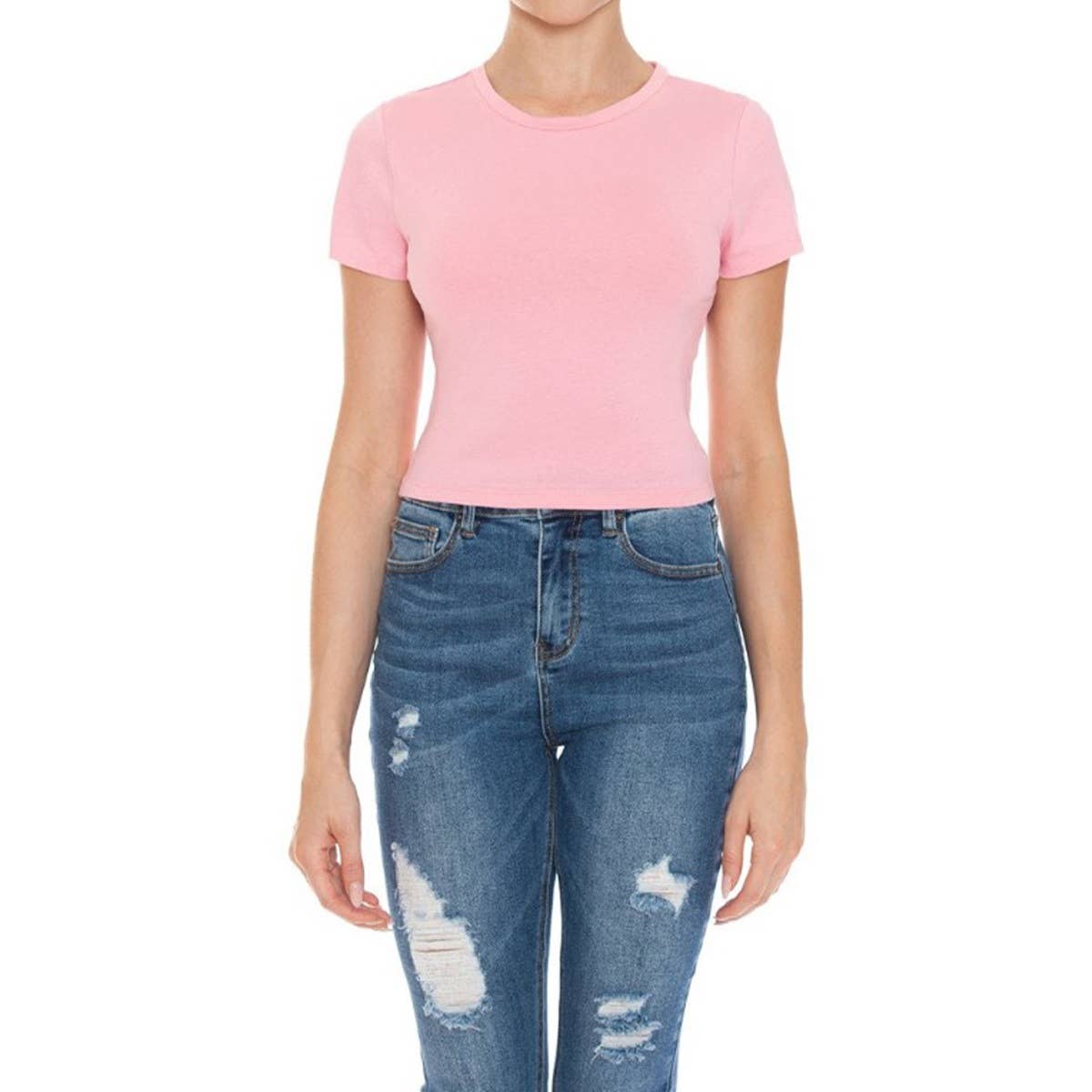 UP CLOTHING - Vente T-shirt – femme - T-SHIRT COURT À MANCHES COURTES ET COL ROND32