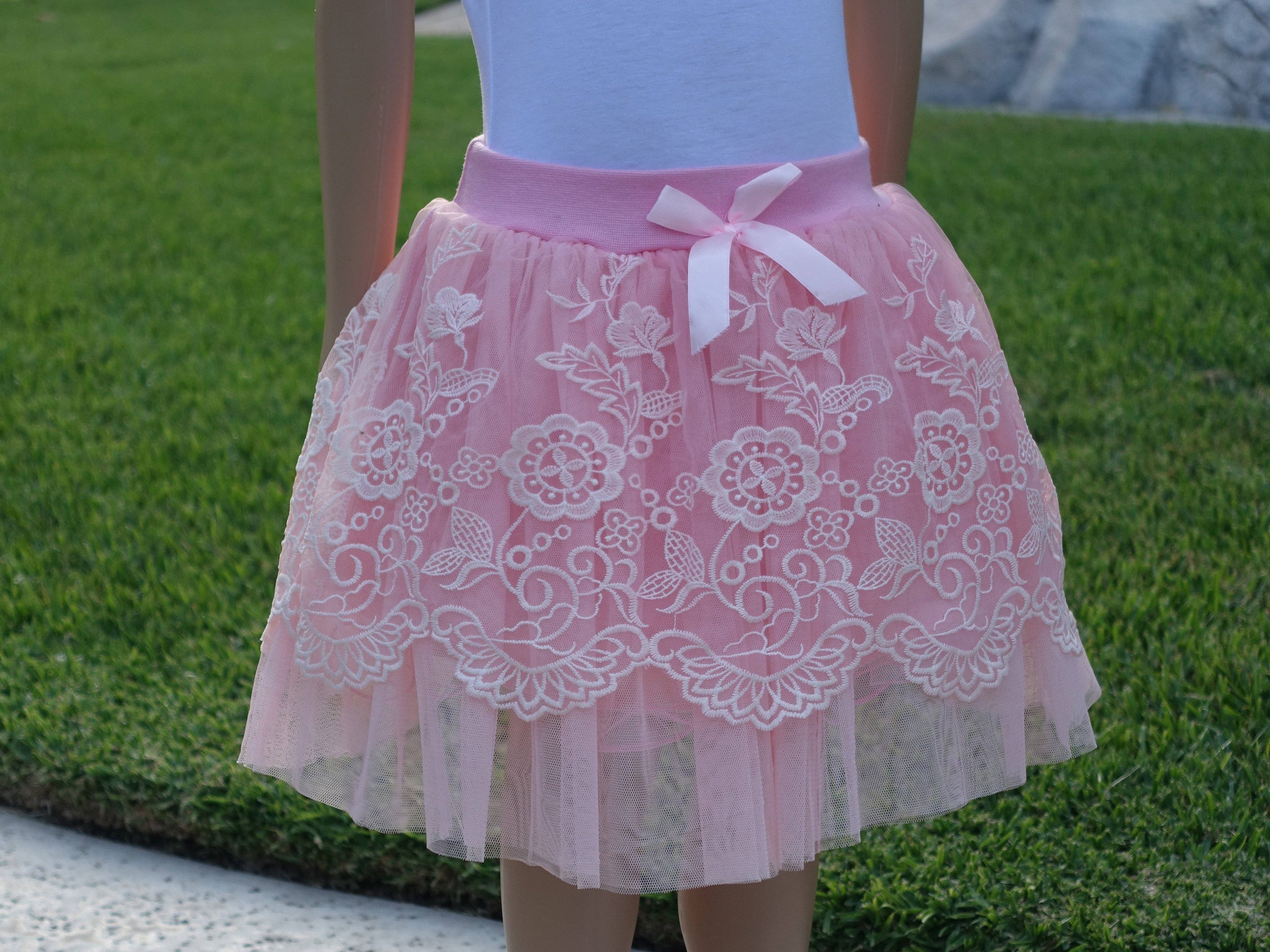 Wenchoice - Wholesale Tutu - Kids - Coral Lace Tutu Skirt2
