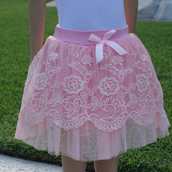 Wenchoice - Wholesale Tutu - Kids - Coral Lace Tutu Skirt2
