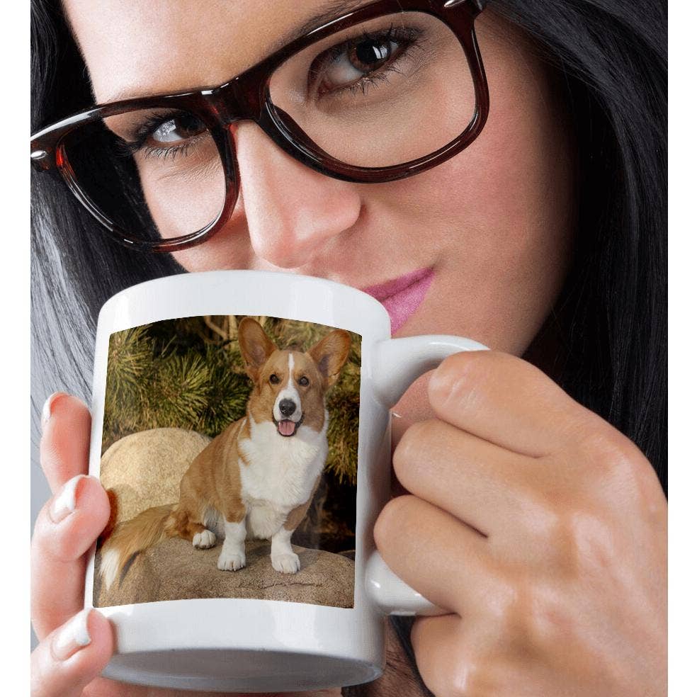 3dRose - Wholesale Coffee Mug - 3dRose, Purebred Cardigan Welsh Corgi Dog on rock - NA02 PWO0023 - PiperAnne Worcester, Mug8