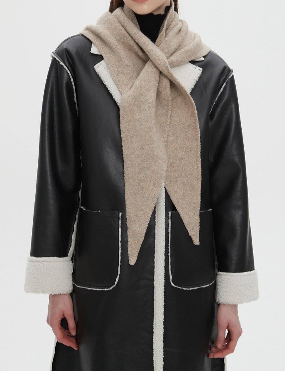 Dipped Shop - Wholesale Scarf - Women's - Winter Knit Wool Solid Color Triangle Scarf DP25G5929