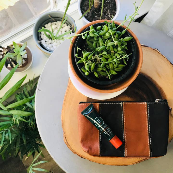 Ecuador | Leather Cosmetic Purse- MED for wholesale by Beautifully Made Fair Trade