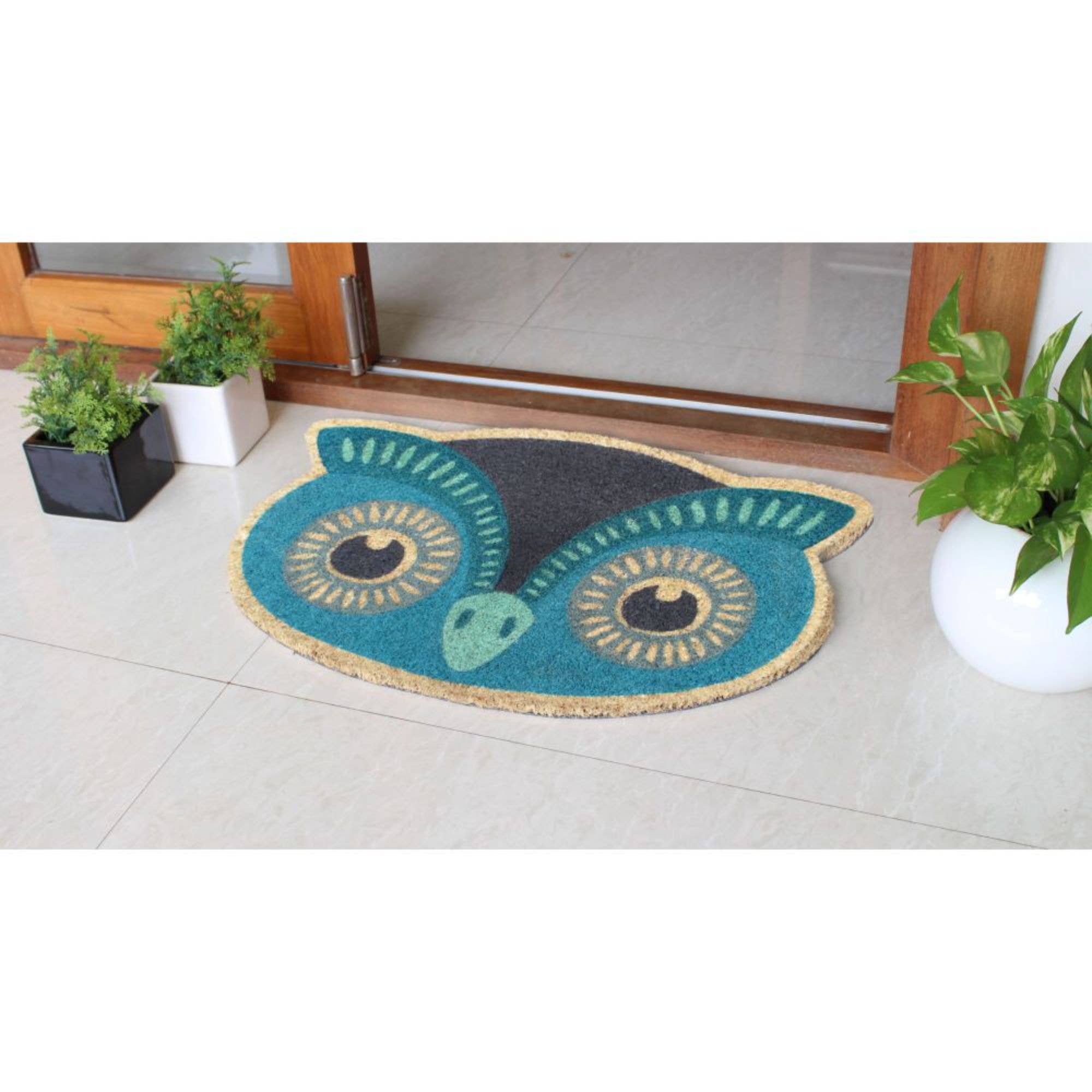 RugSmith - Wholesale Door Mat - RugSmith Blue Owl Coir Doormat, 16" x 24"1