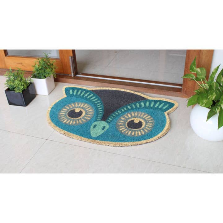 RugSmith - Wholesale Door Mat - RugSmith Blue Owl Coir Doormat, 16" x 24"1