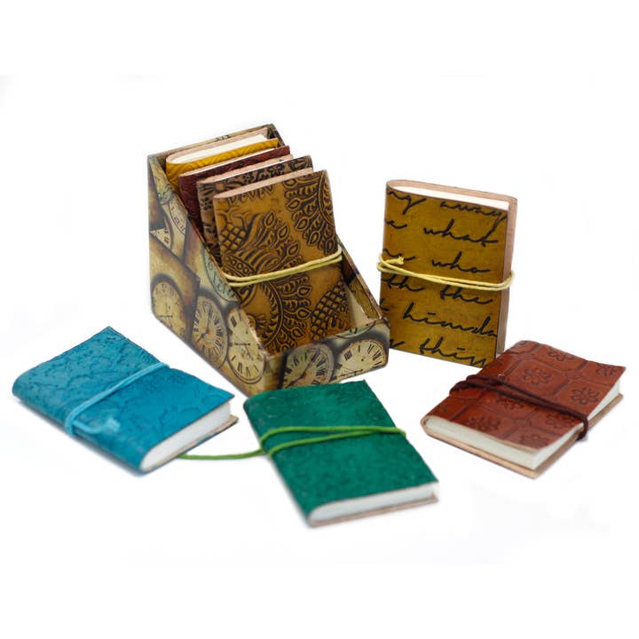 Ancient Wisdom - Wholesale Notebook - Mini Assorted Leather Notebooks (11.4x7.6cm)2
