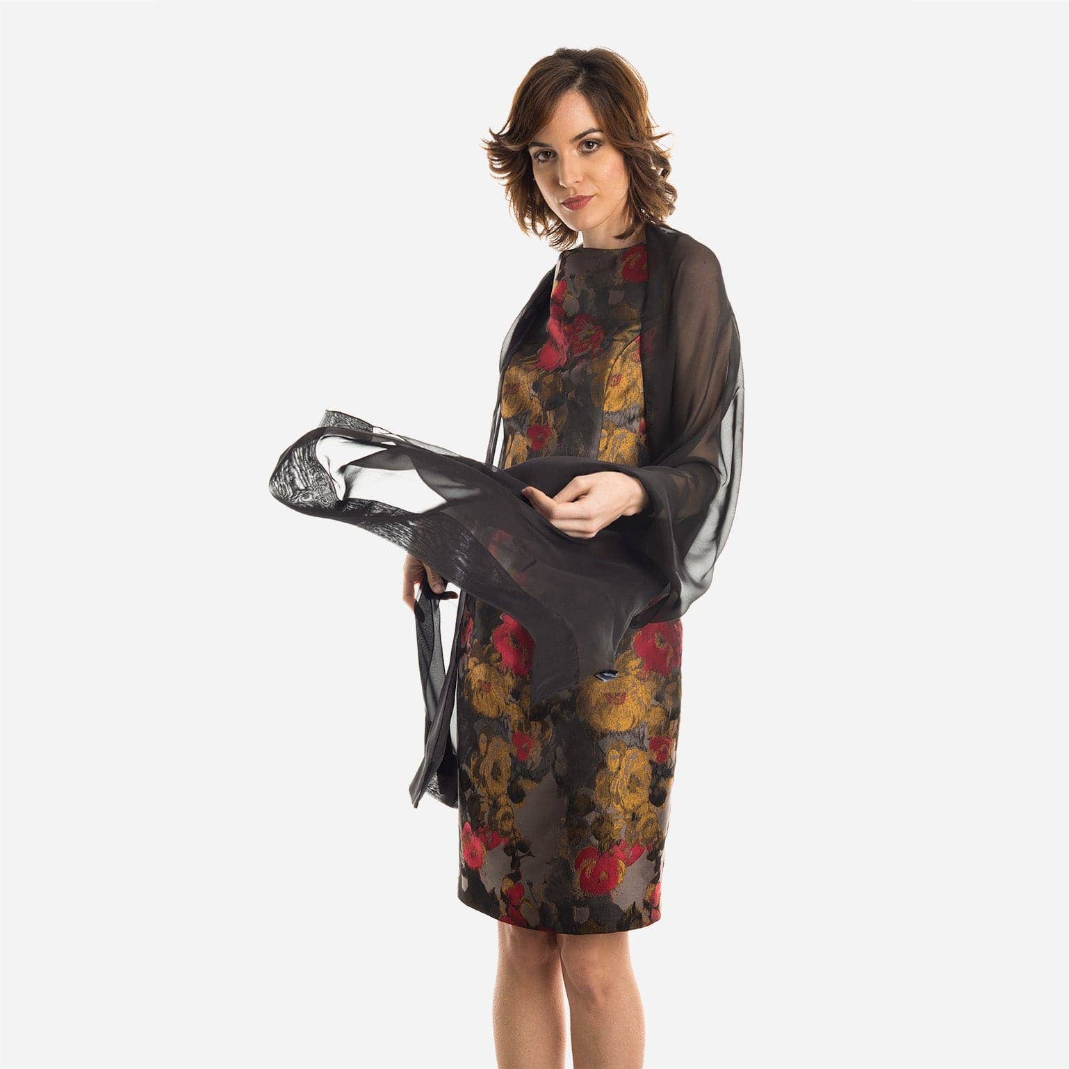 Elizabetta Made in Italy USA – wholesale Scarf – Women's – Carmen - Silk Scarf/Shawl - Black6