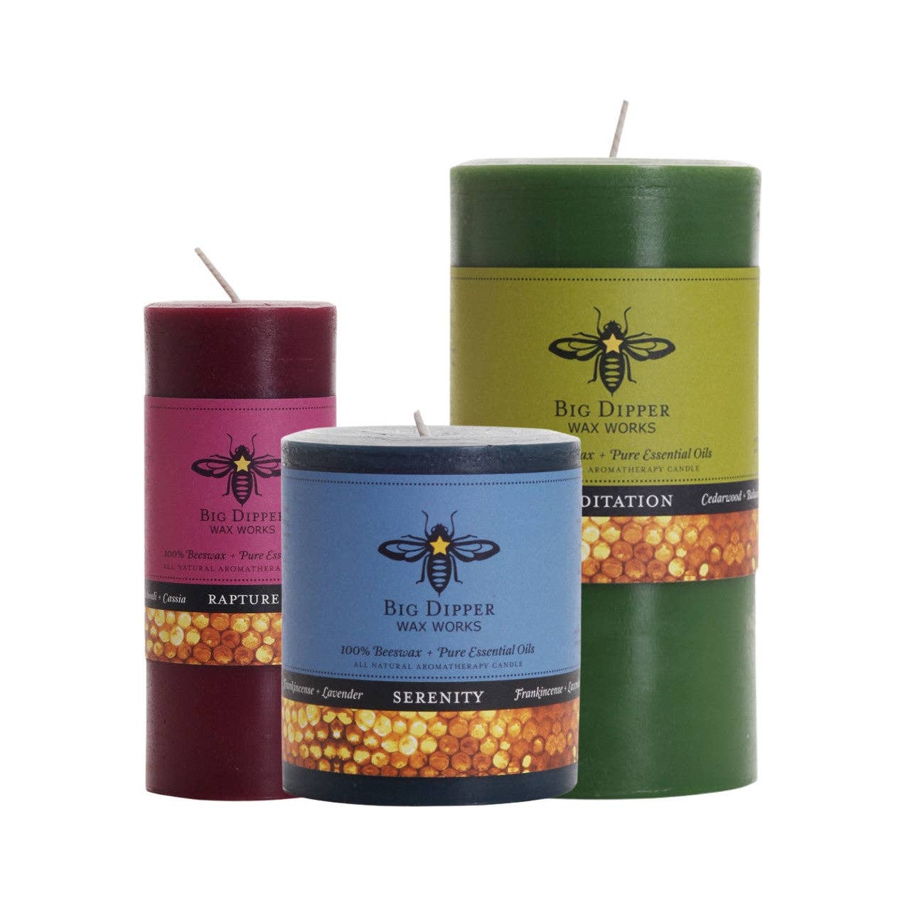 Big Dipper Wax Works - Wholesale Pillar Candle - Beeswax Pillar Candles – Aromatherapy – 3 Sizes, 9 Scents10