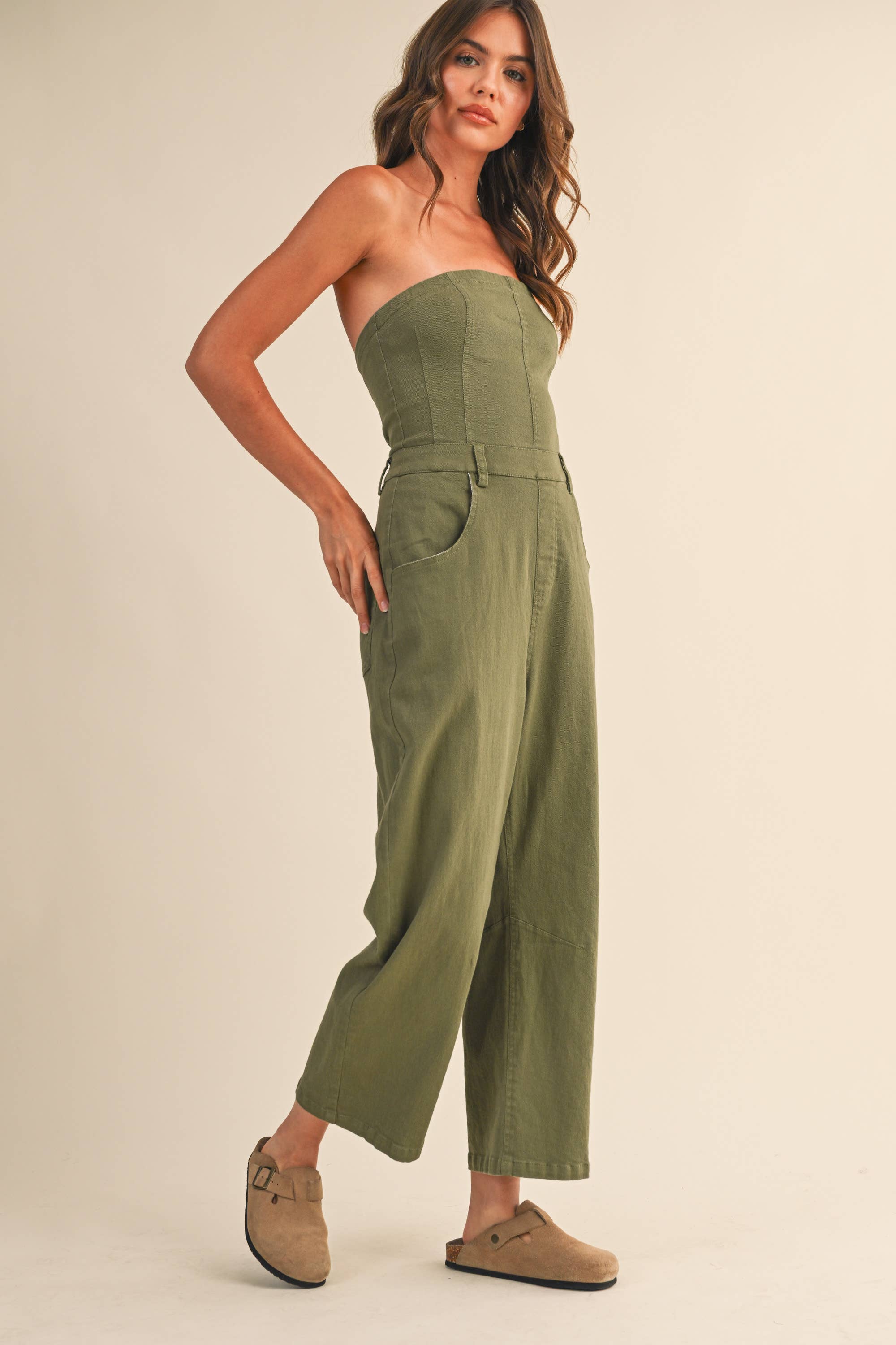 Klesis - Wholesale Jumpsuit - Women's - IJP3099-G STRAPLESS BARREL PANTS JUMPSUIT9