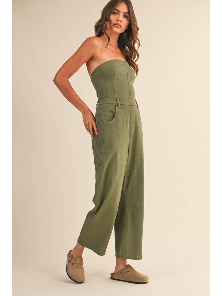 Klesis - Wholesale Jumpsuit - Women's - IJP3099-G STRAPLESS BARREL PANTS JUMPSUIT9