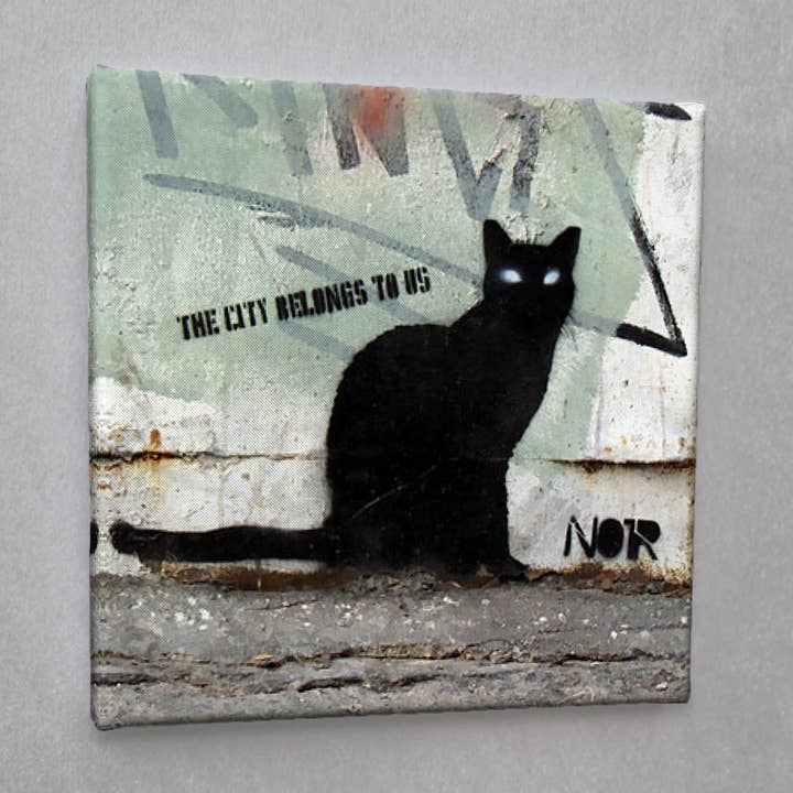 #00653 City Cat Street Art Canvas Print for wholesale by Eicie