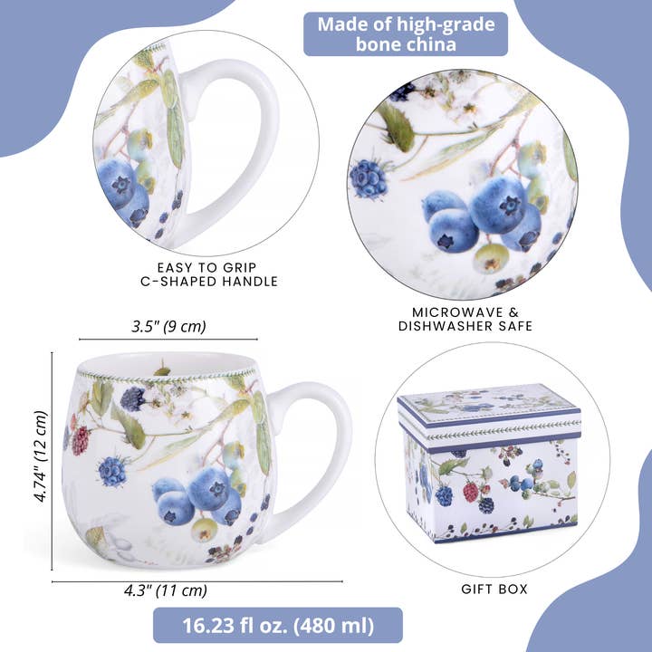 STP - Wholesale Coffee Mug - Wild Berries Big Belly Mug in Gift Box