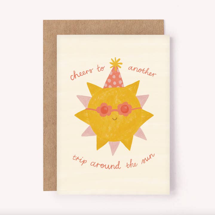 Lauren Sissons Studio - Wholesale Birthday card - Trip Around The Sun - Cute Birthday Bday Greeting Card0