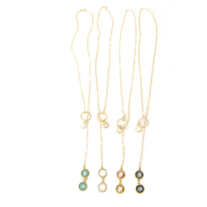 Collier à double lunette Nina en or pour la vente par Jessica Elliot Jewelry