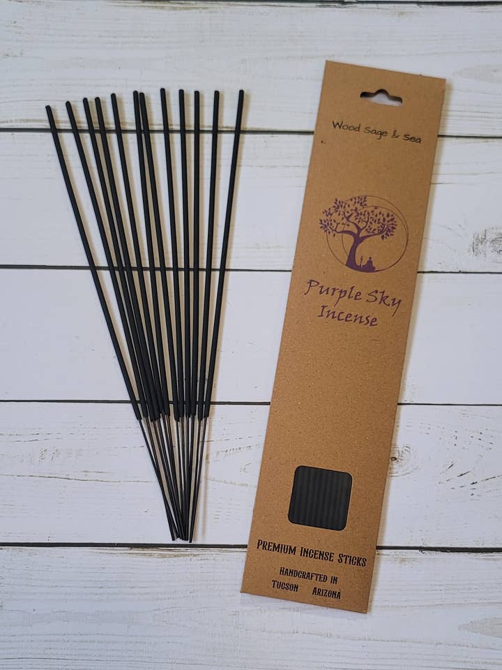Wood Sage & Sea ~ Natural Incense Sticks ~ 12 Sticks for wholesale by Purple Sky Incense
