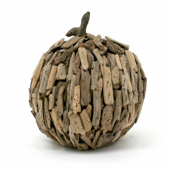 Small Round Driftwood Pumpkin for wholesale by Seasonal by Contrast Inc.
