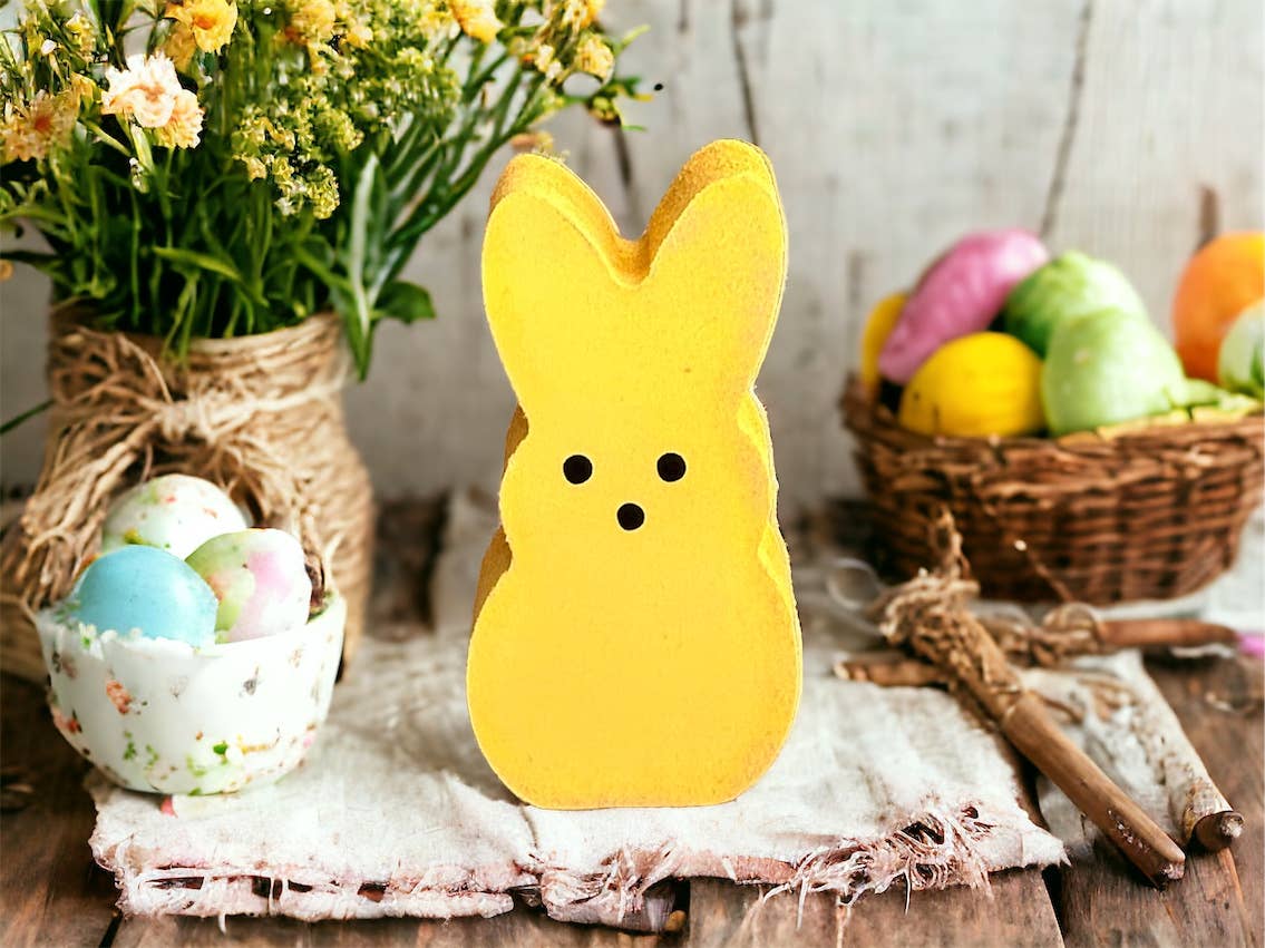 Inkwood Crafters - Wholesale Decorative Tabletop Object - Primitive Rustic Wood Spring/Easter Peeps - SMALL 3.5"2